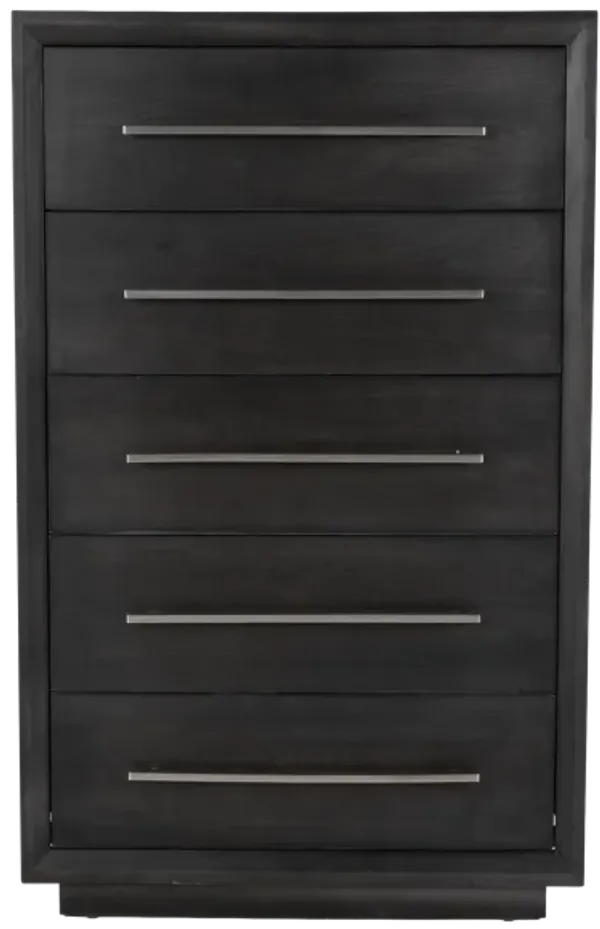 Durango Sofia Grey 5-Drawer Chest with Brushed Nickel Bar Pulls