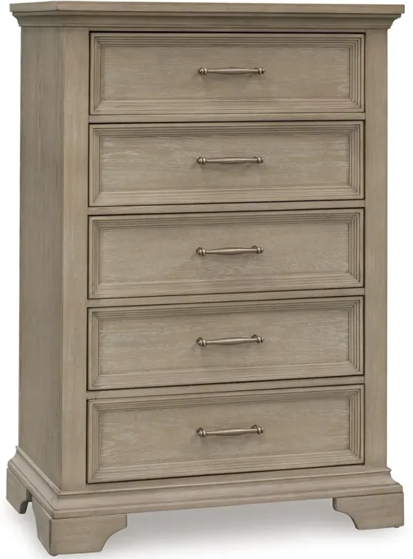 Vallardia - Five Drawer Chest - Light Grayish Brown