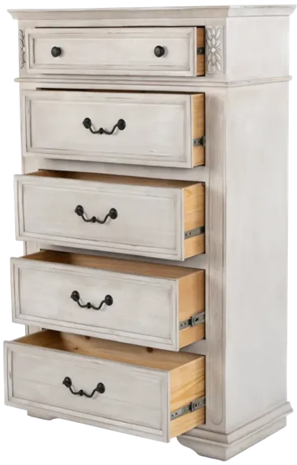 Magnolia Savanna White 7-Drawer Chest | Tall Farmhouse Storage Chest