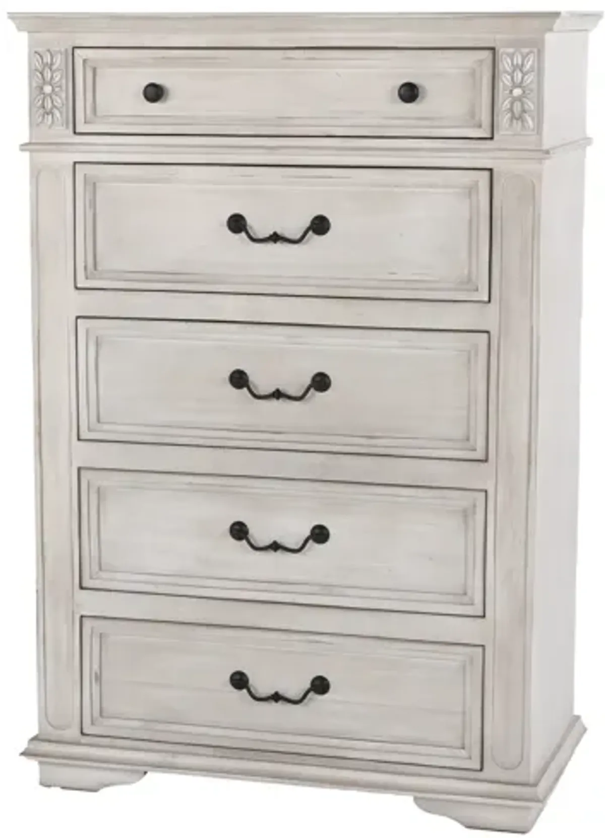 Magnolia Antique White Farmhouse 5-Drawer Chest