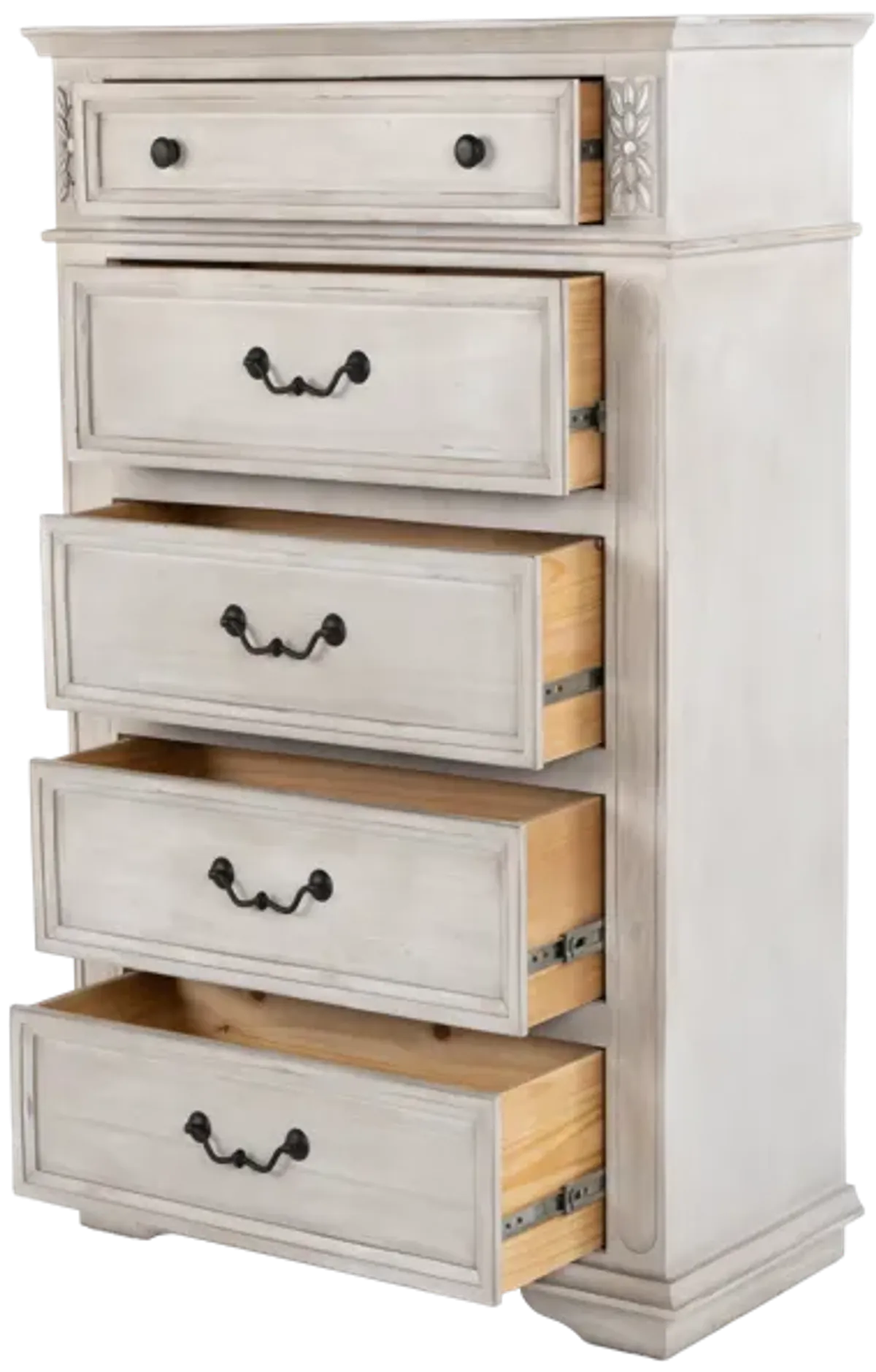 Magnolia Antique White Farmhouse 5-Drawer Chest