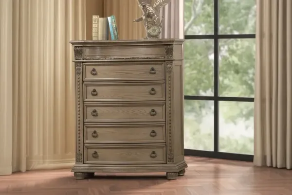 Kensington Estate Traditional Light Brown 5-Drawer Chest
