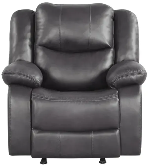 Black Air Leather Power Rocker Recliner with USB Charging