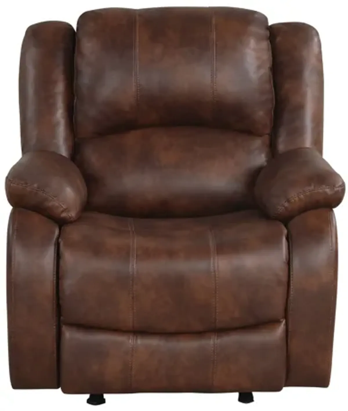 Red Brown Air Leather Power Rocker Recliner with USB Charging