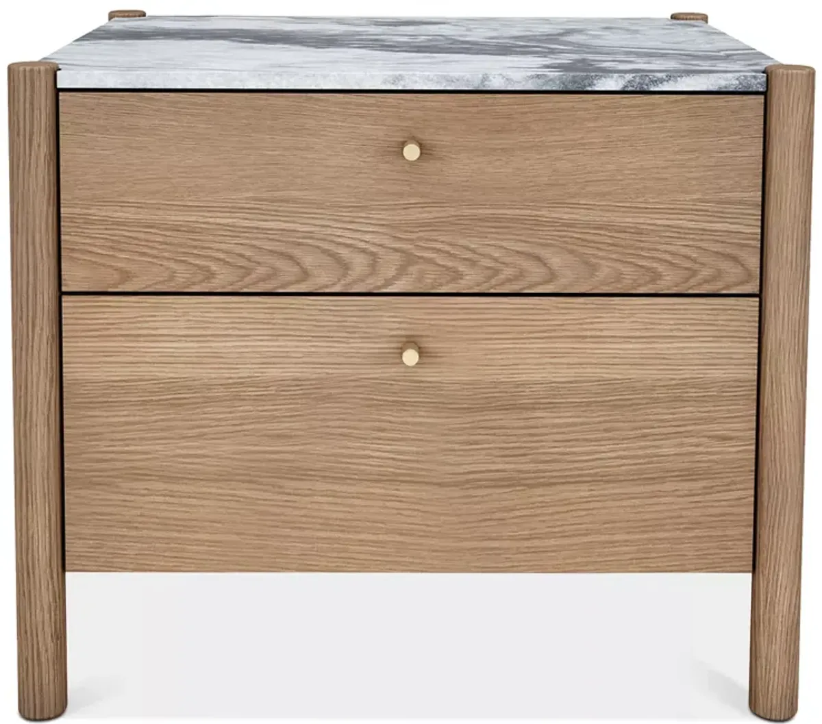 HuppÃ© Jules White Oak 2 Drawer Nightstand