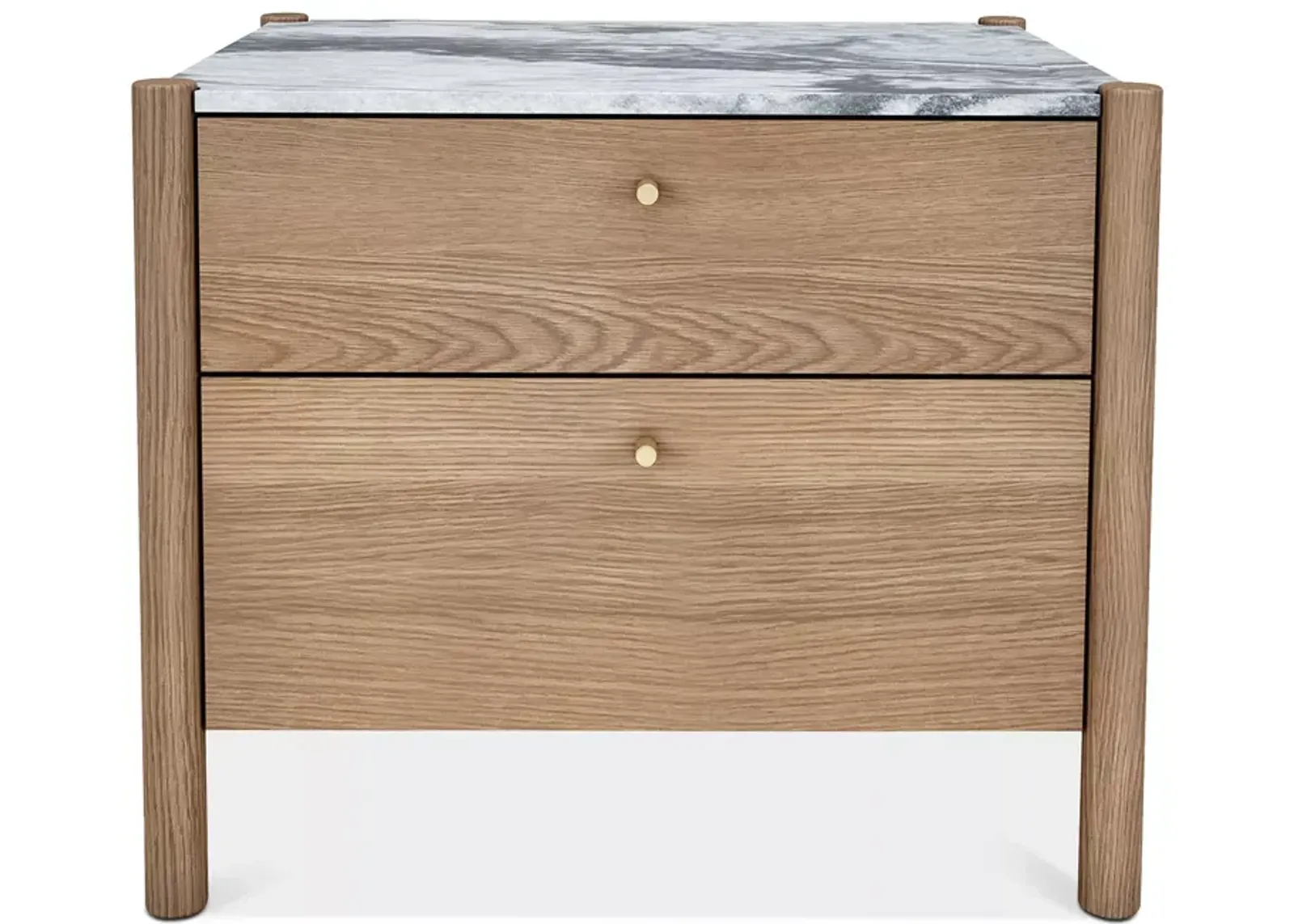 HuppÃ© Jules White Oak 2 Drawer Nightstand