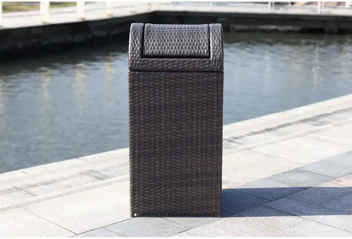 SAFAVIEH Bishop Outdoor Wicker Trash Bin