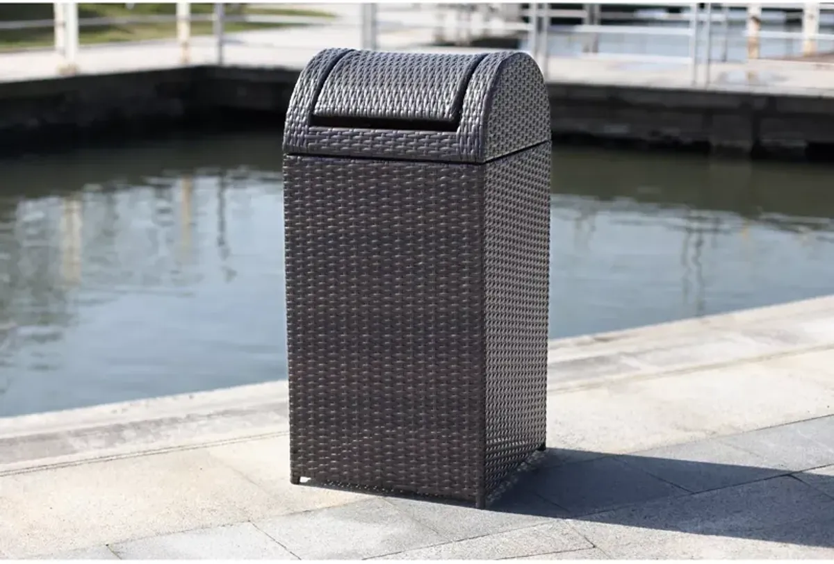 SAFAVIEH Bishop Outdoor Wicker Trash Bin