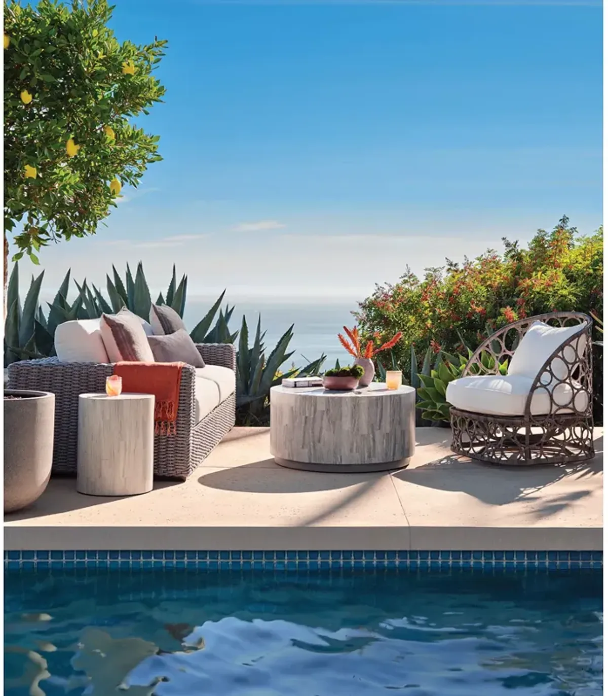 Bernhardt Bali Swivel Outdoor Chair 