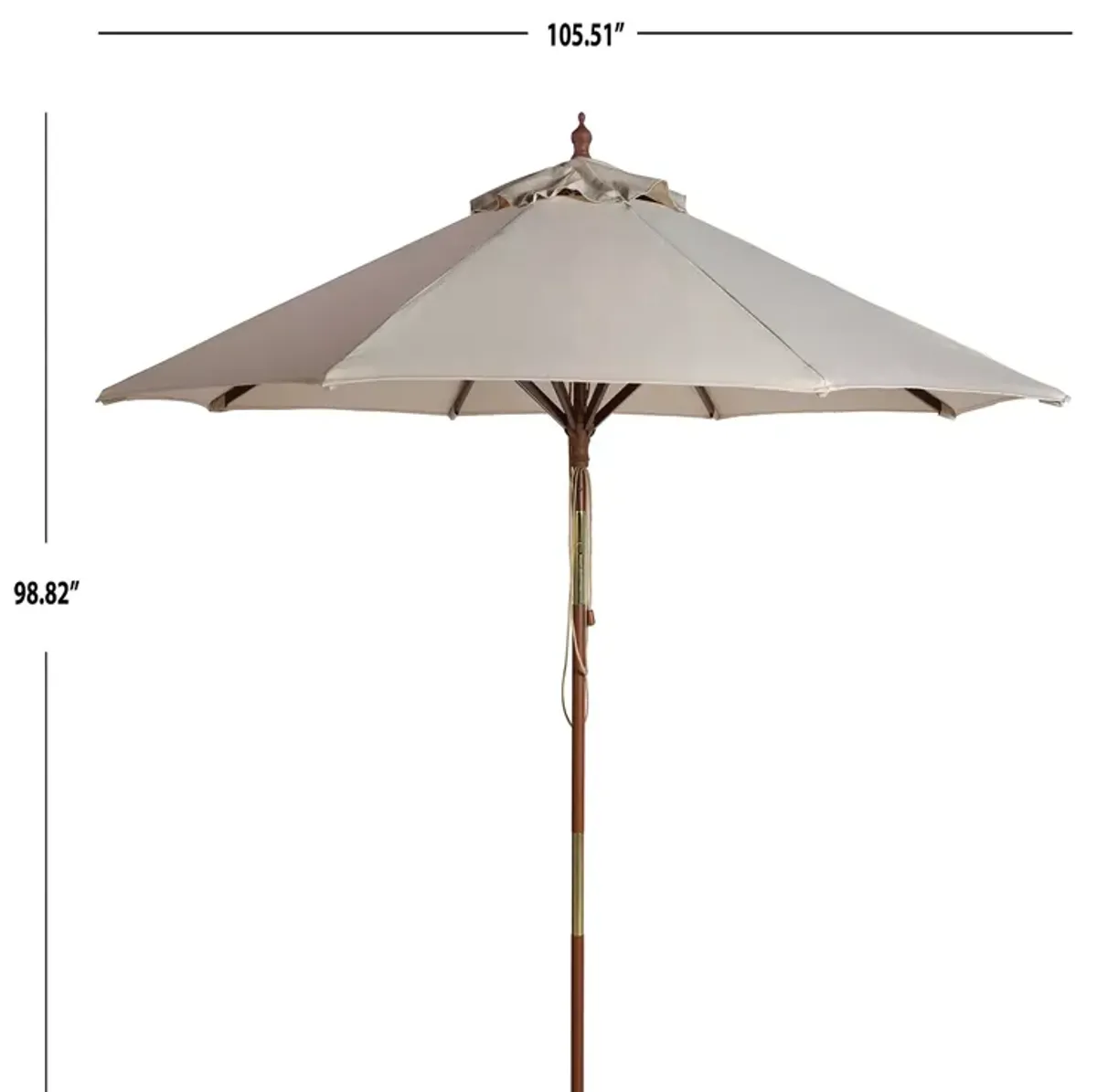 SAFAVIEH Bethany 9 Ft Wooden Umbrella