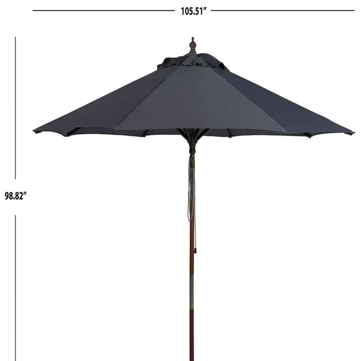 SAFAVIEH Bethany 9 Ft Wooden Umbrella