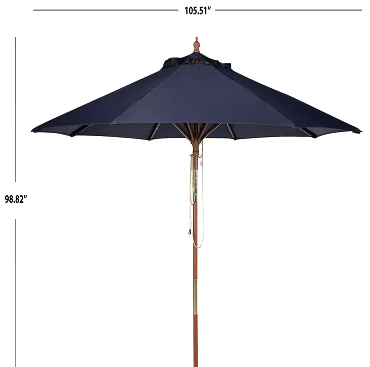 SAFAVIEH Bethany 9 Ft Wooden Umbrella