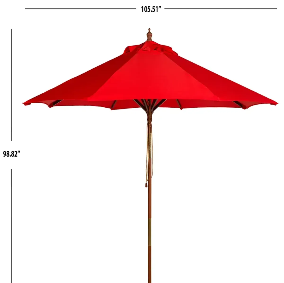 SAFAVIEH Bethany 9 Ft Wooden Umbrella