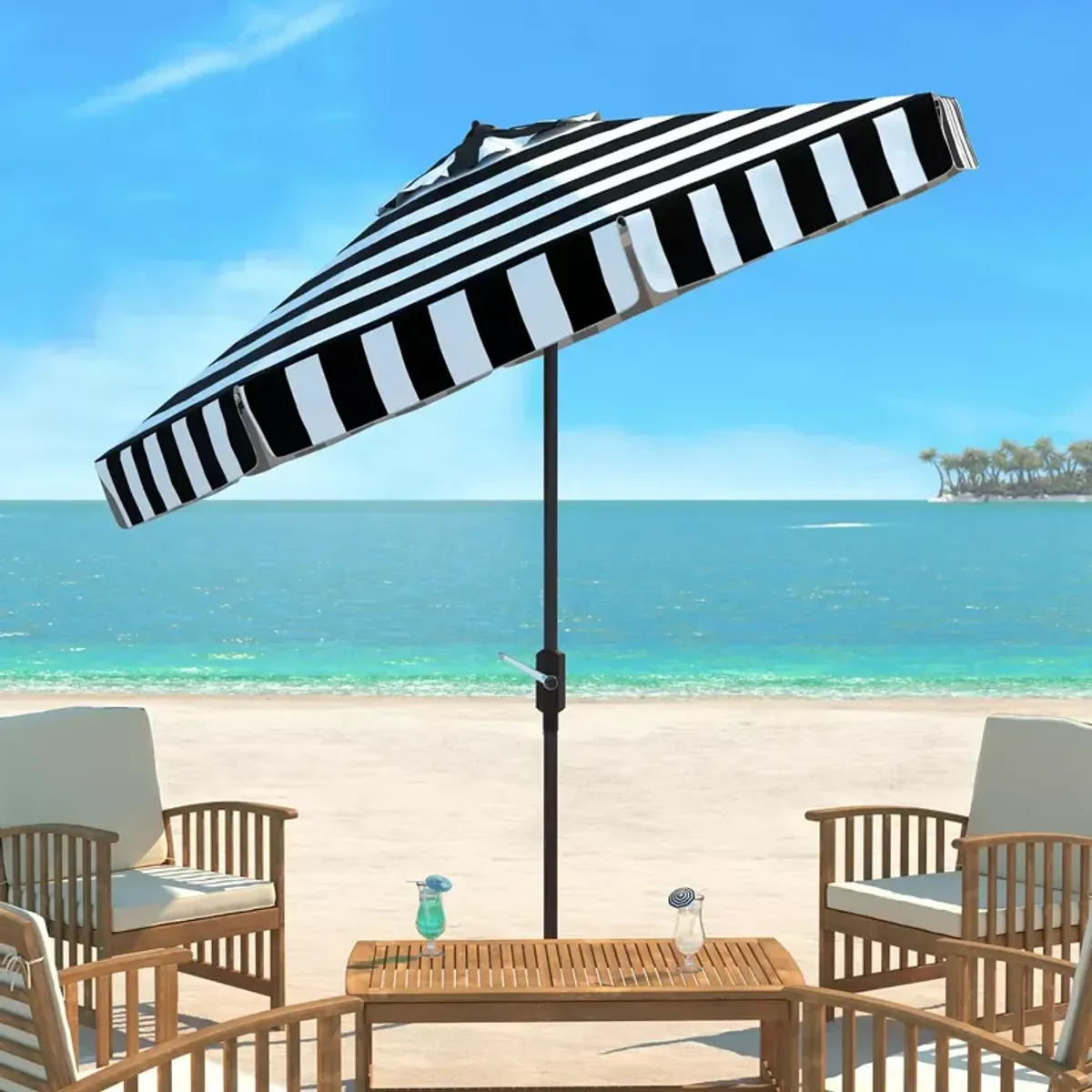 SAFAVIEH Elsa Fashion Line 9 Ft Umbrella