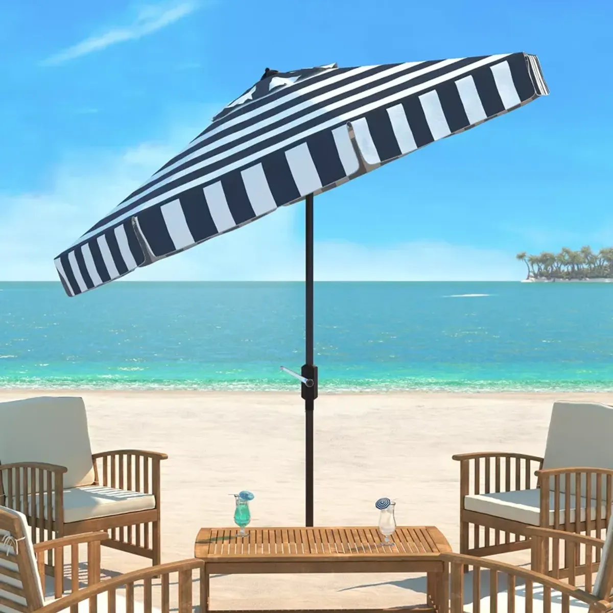 SAFAVIEH Elsa Fashion Line 9 Ft Umbrella