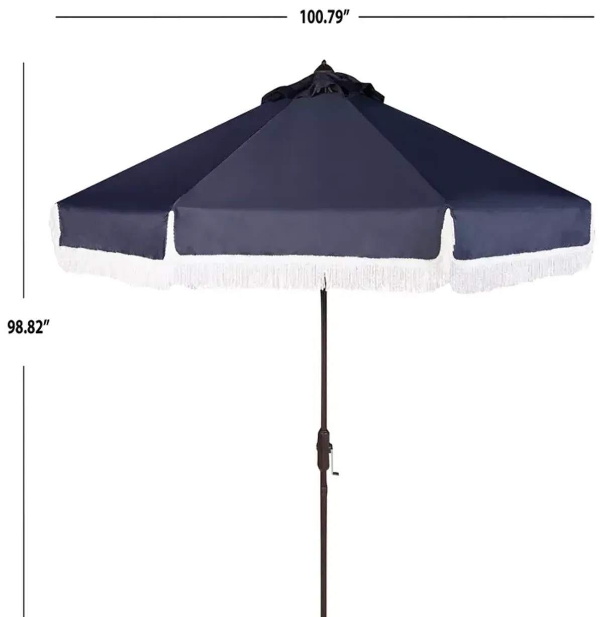 SAFAVIEH Fabia Fringe 9 Ft Crank Umbrella