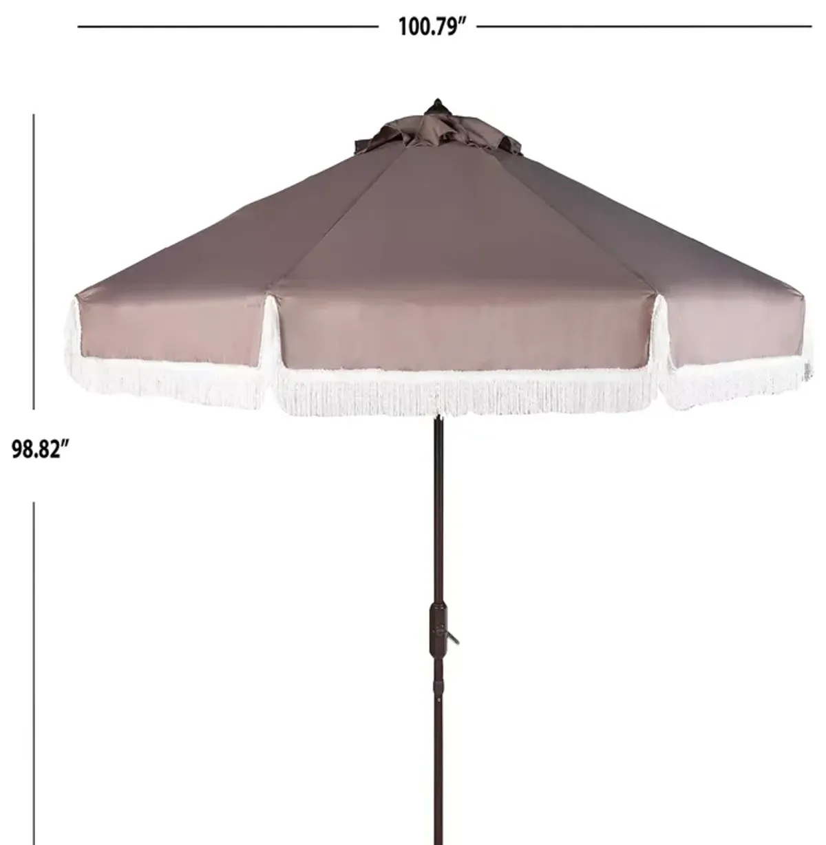 SAFAVIEH Fabia Fringe 9 Ft Crank Umbrella