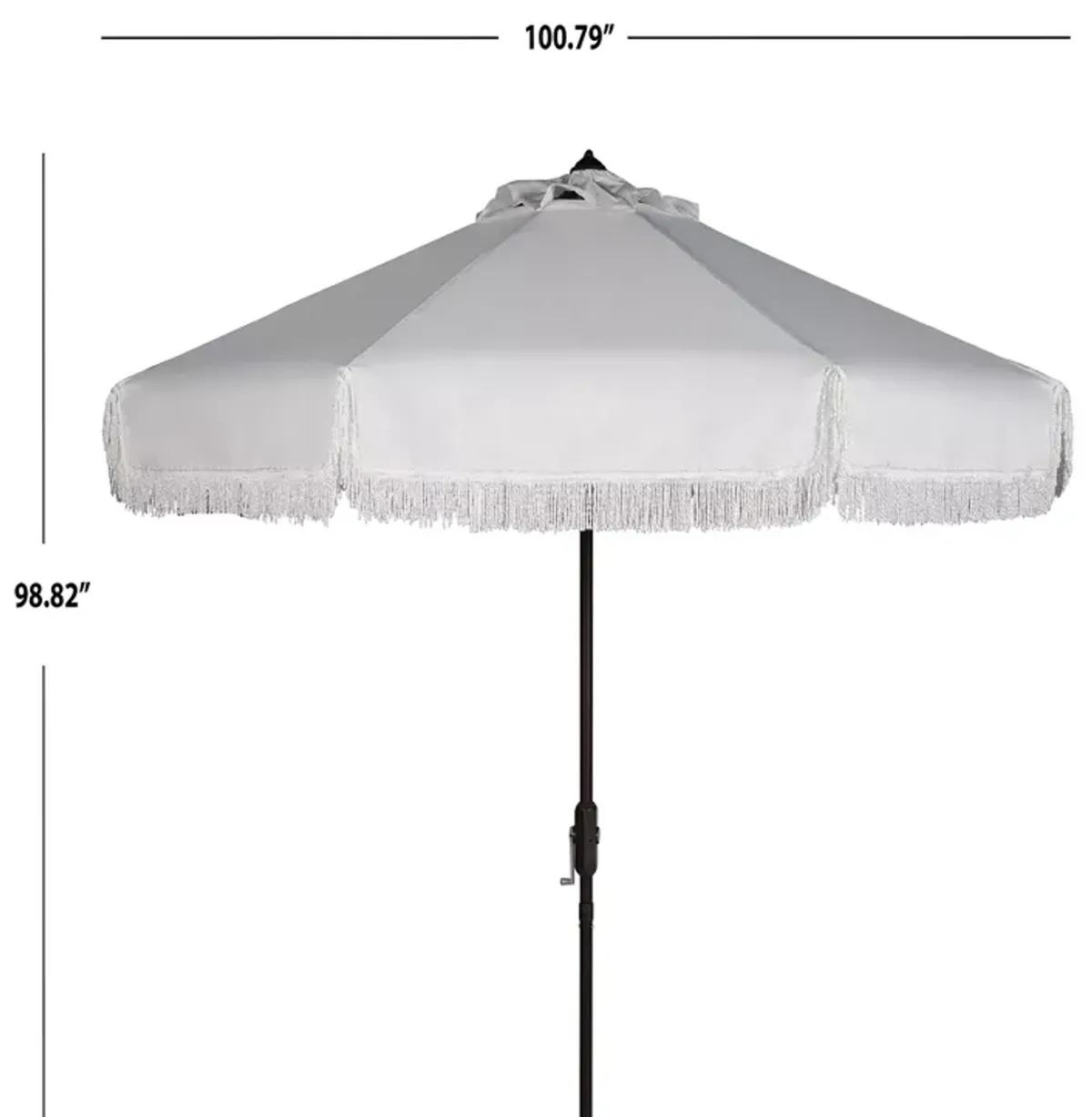 SAFAVIEH Fabia Fringe 9 Ft Crank Umbrella