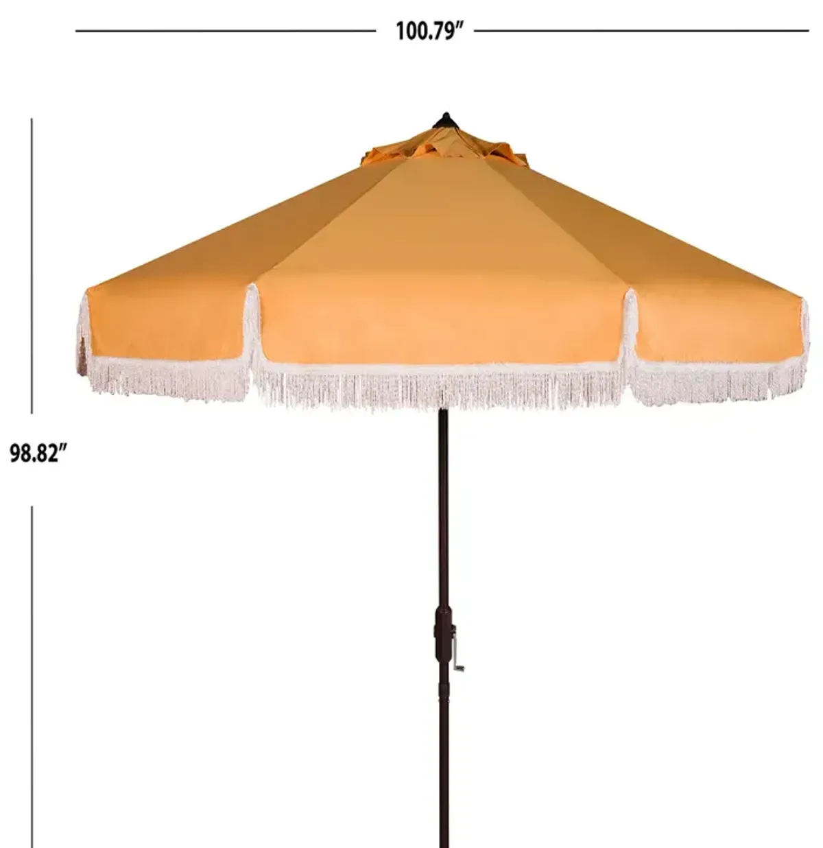 SAFAVIEH Fabia Fringe 9 Ft Crank Umbrella