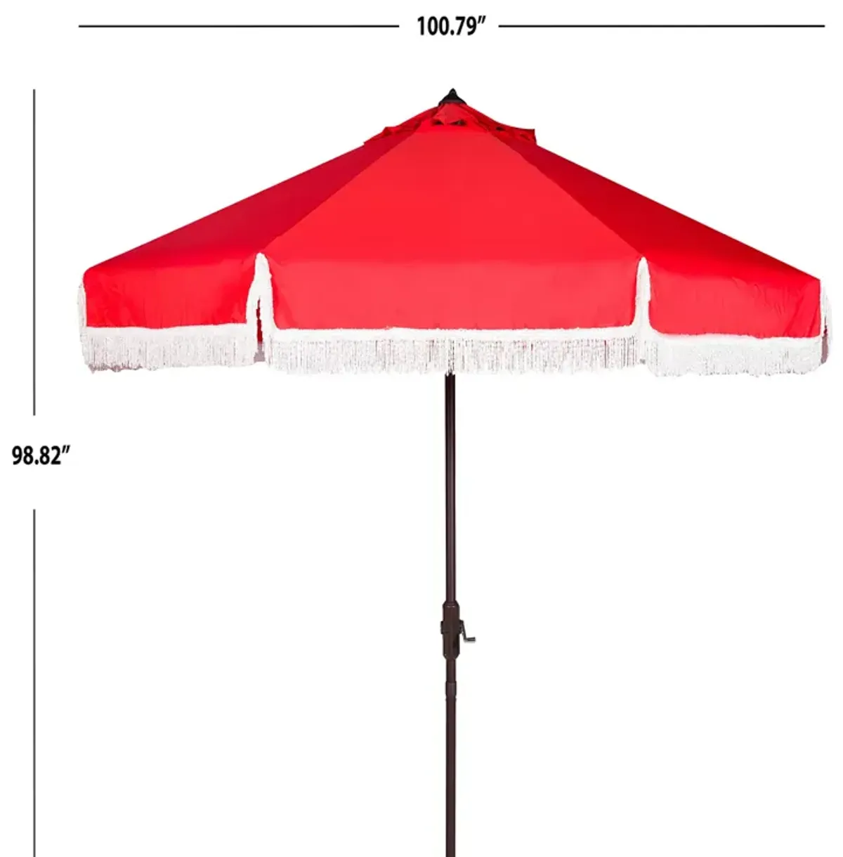 SAFAVIEH Fabia Fringe 9 Ft Crank Umbrella