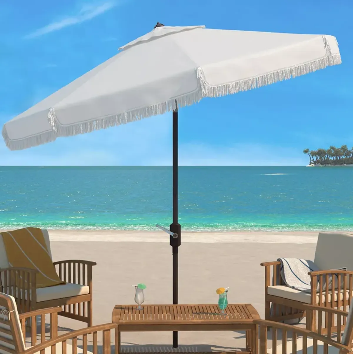 SAFAVIEH Milan 11 Ft Crank Umbrella