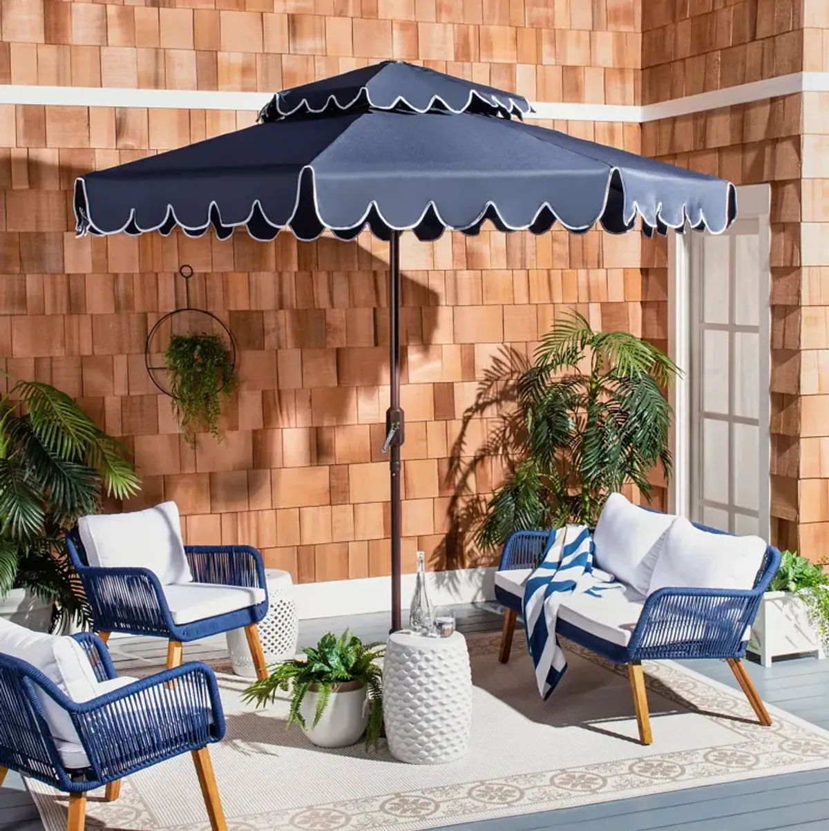 SAFAVIEH Venice 9 Ft Crank Umbrella