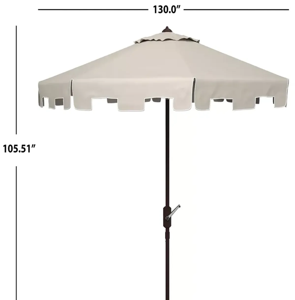 SAFAVIEH Zimmerman 11 Ft Crank Market Umbrella