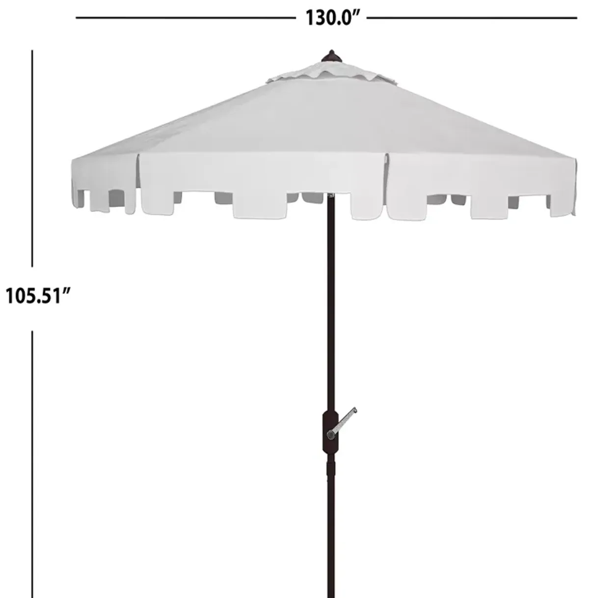 SAFAVIEH Zimmerman 11 Ft Crank Market Umbrella