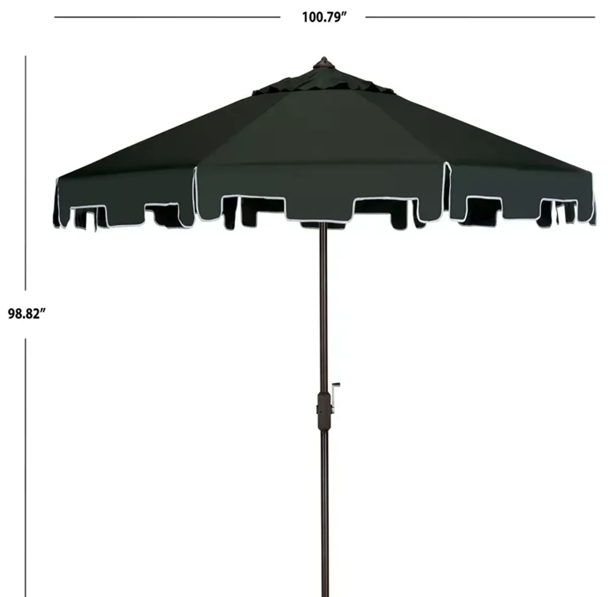 SAFAVIEH Zimmerman 9 Ft Crank Market Umbrella