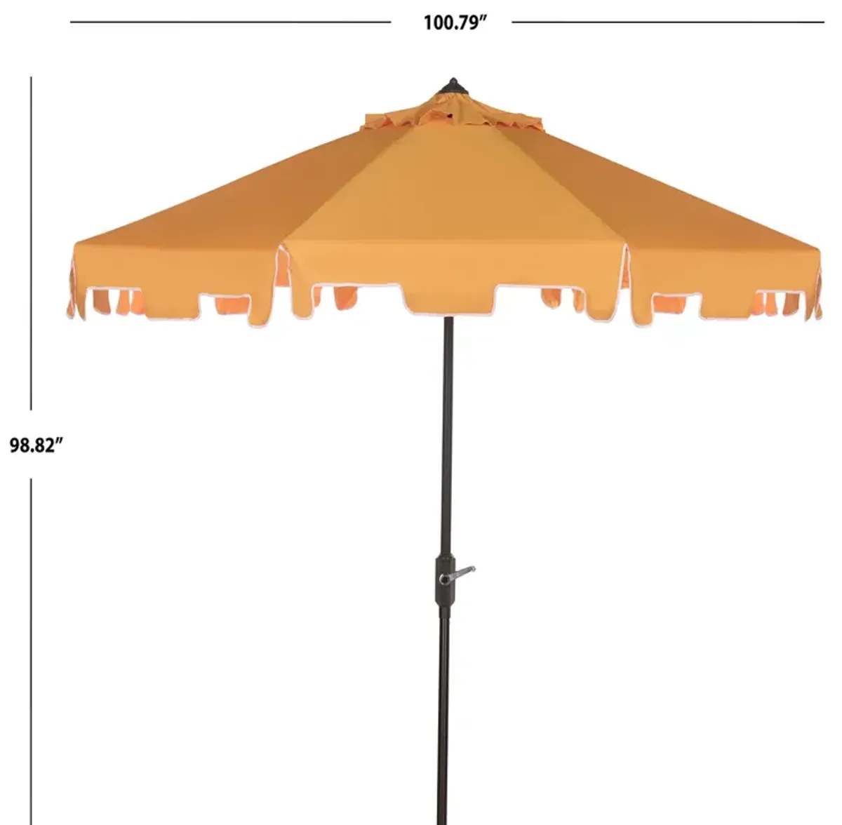 SAFAVIEH Zimmerman 9 Ft Crank Market Umbrella