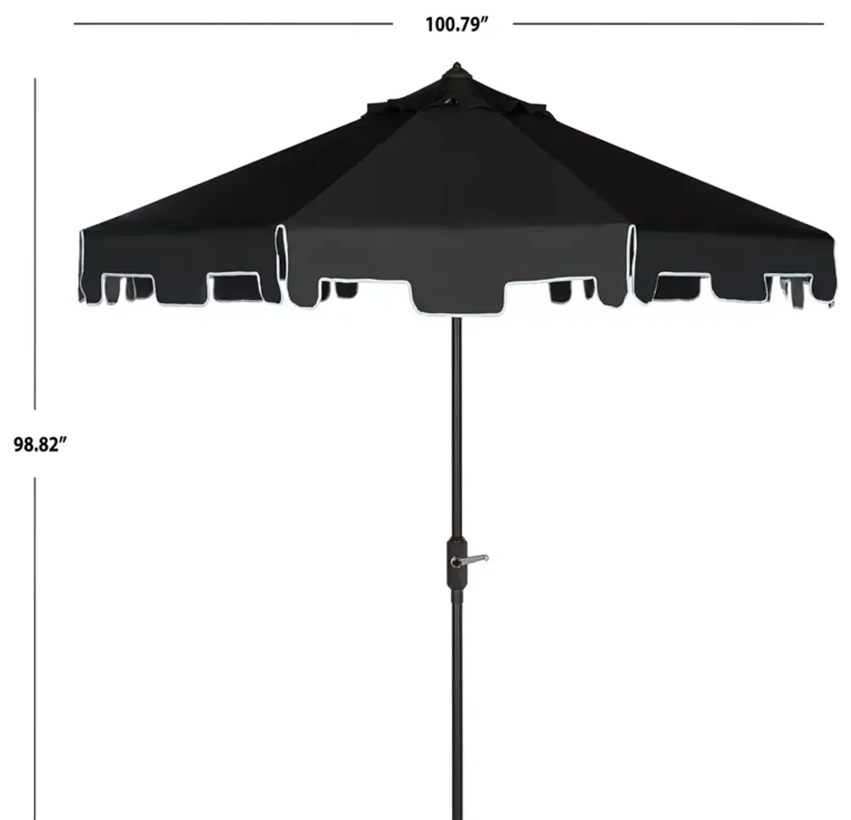 SAFAVIEH Zimmerman 9 Ft Crank Market Umbrella