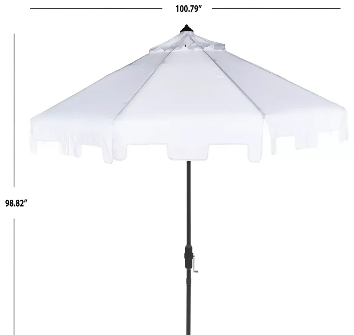 SAFAVIEH Zimmerman 9 Ft Crank Market Umbrella