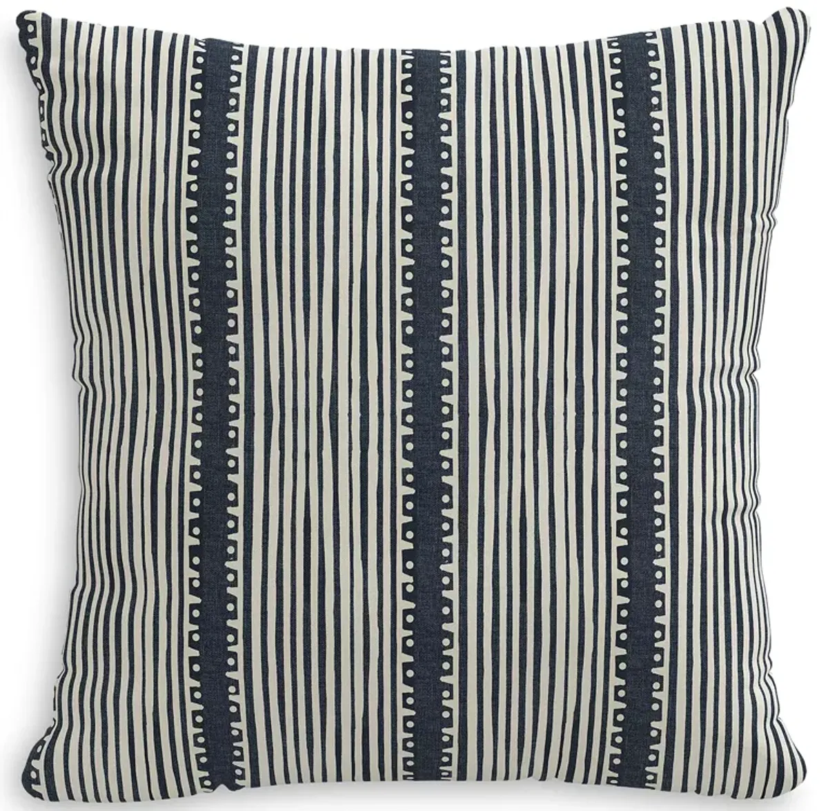 Sparrow & Wren Bennett Stripe Navy Ground Down Pillow, 20" x 20"