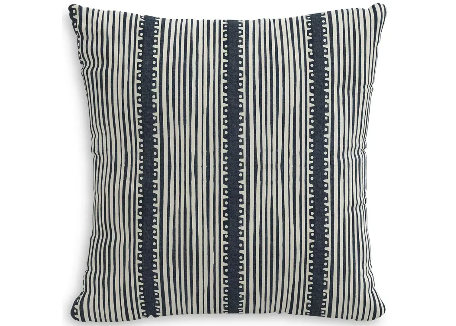 Sparrow & Wren Bennett Stripe Navy Ground Down Pillow, 20" x 20"