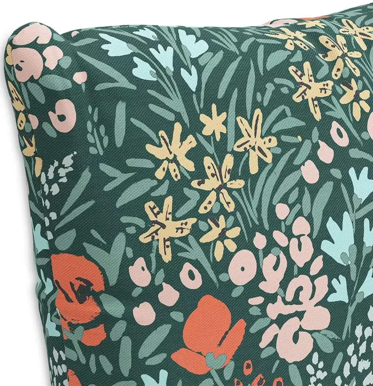 Sparrow & Wren Down Pillow in Camelia Green, 20 x 20"