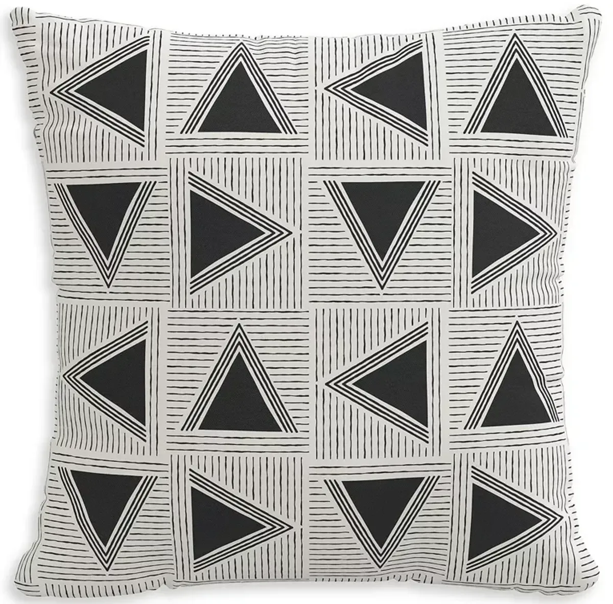 Sparrow & Wren Down Pillow in Tri Black & White, 20 x 20"