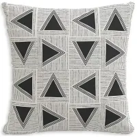 Sparrow & Wren Down Pillow in Tri Black & White, 20 x 20"