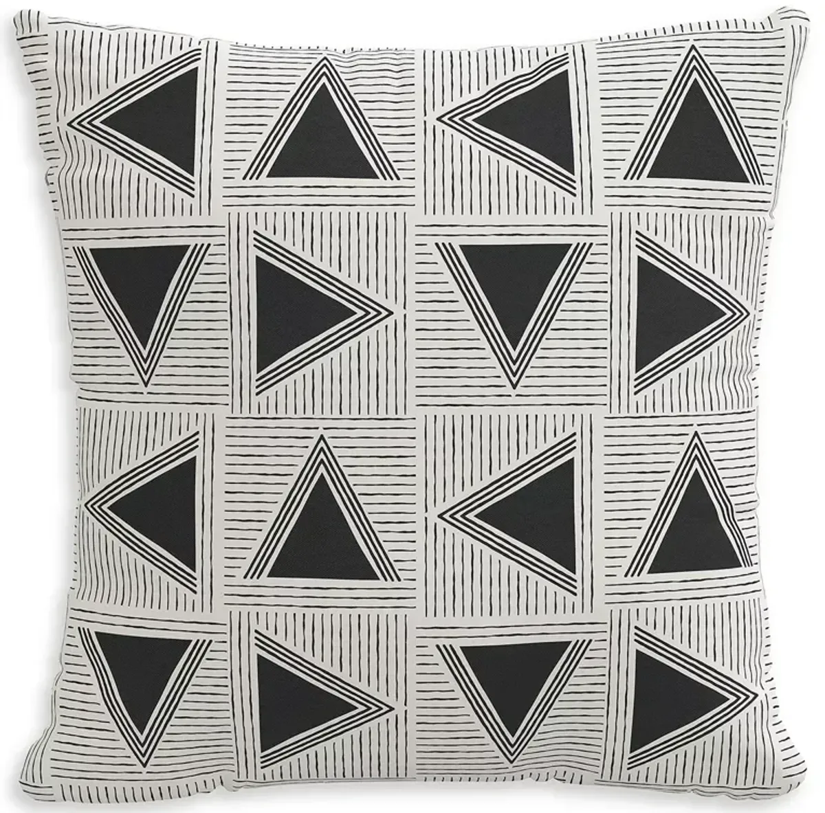 Sparrow & Wren Down Pillow in Tri Black & White, 20 x 20"