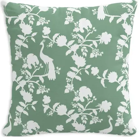 Sparrow & Wren Down Pillow in Peacock Green, 20 x 20"