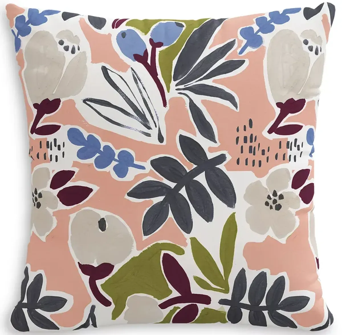 Sparrow & Wren Down Pillow in Floral Peach, 20 x 20"