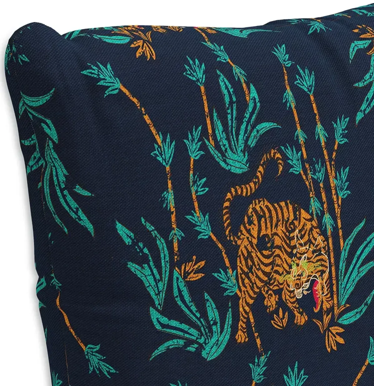 Sparrow & Wren Down Pillow in Tiger Navy, 20" x 20"