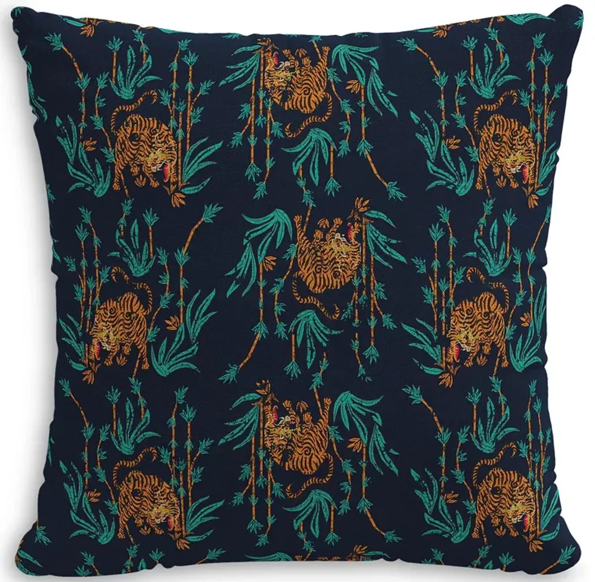 Sparrow & Wren Down Pillow in Tiger Navy, 20" x 20"