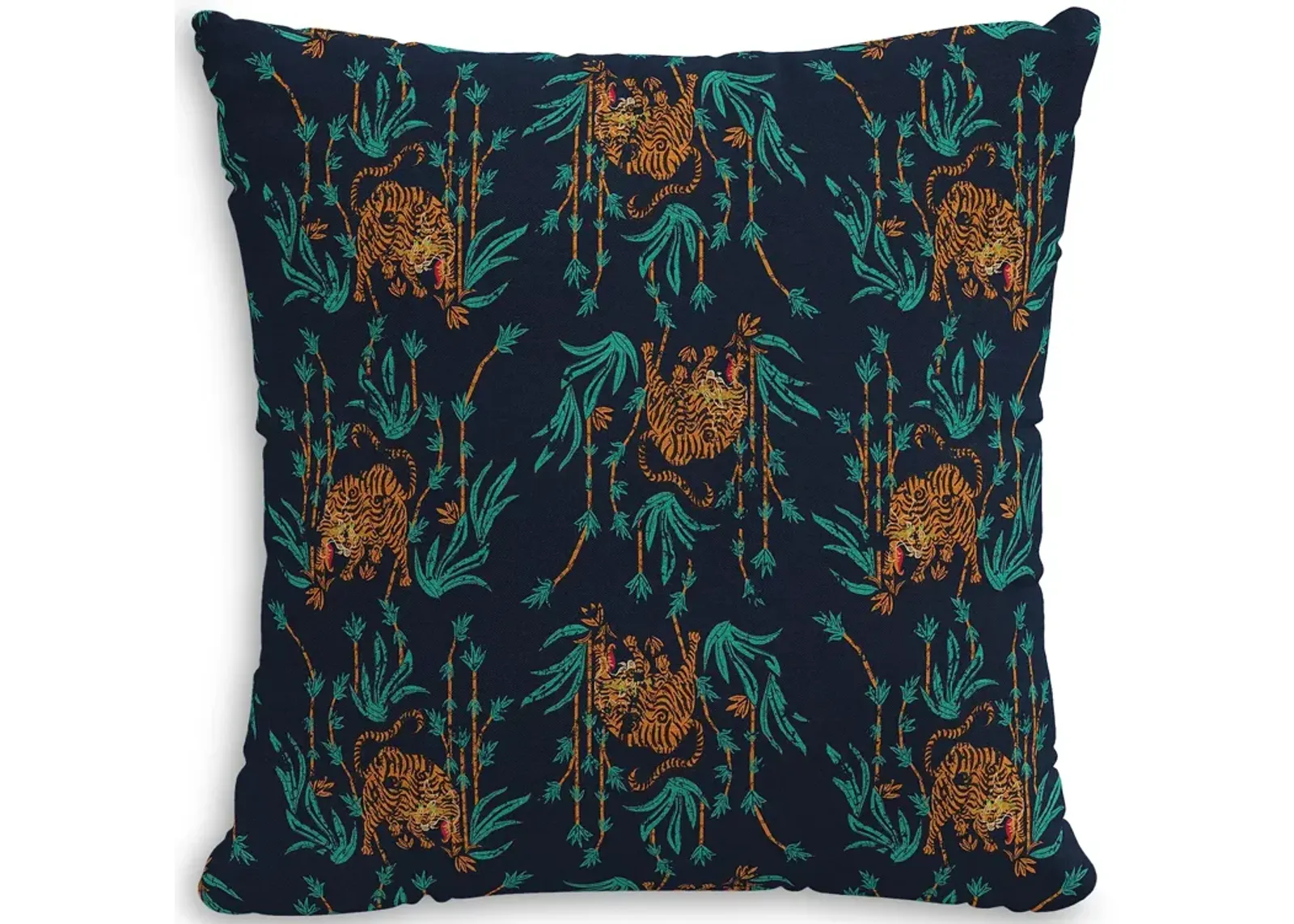 Sparrow & Wren Down Pillow in Tiger Navy, 20" x 20"