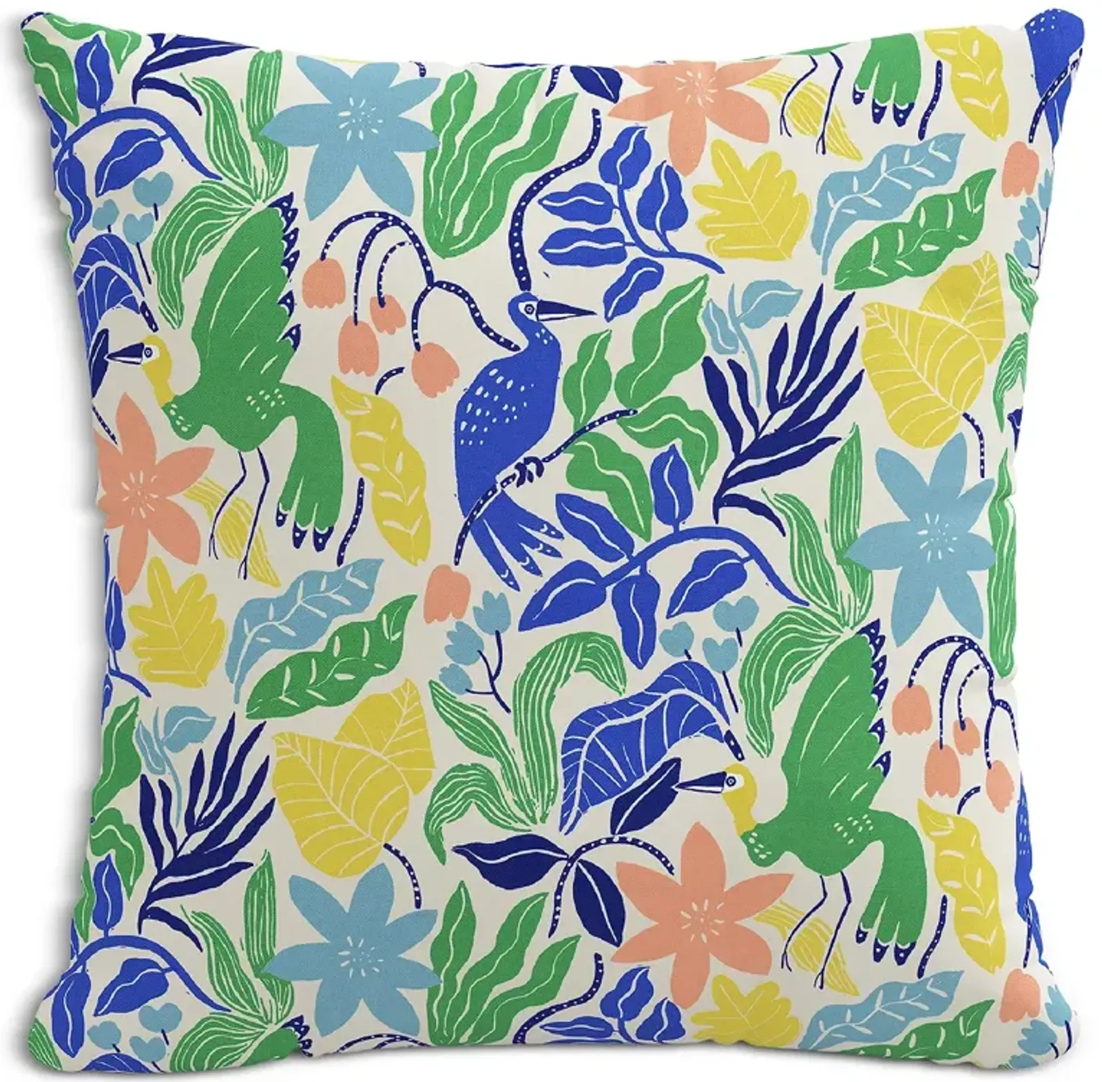 Sparrow & Wren Down Pillow in Palm Lime, 20" x 20"