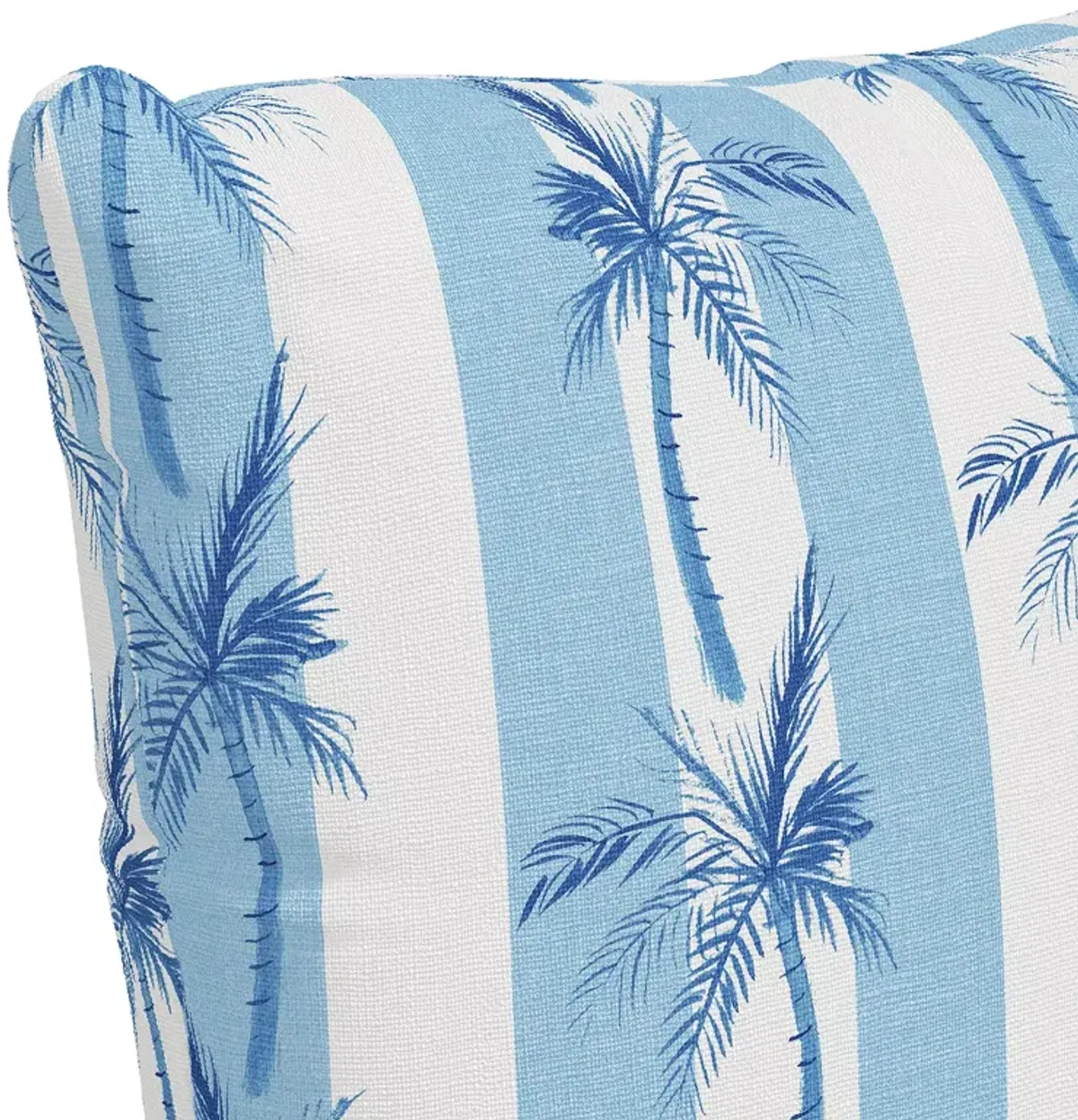 Cloth & Company The Cabana Stripe Palms Linen Decorative Pillow with Feather Insert, 22" x 22"