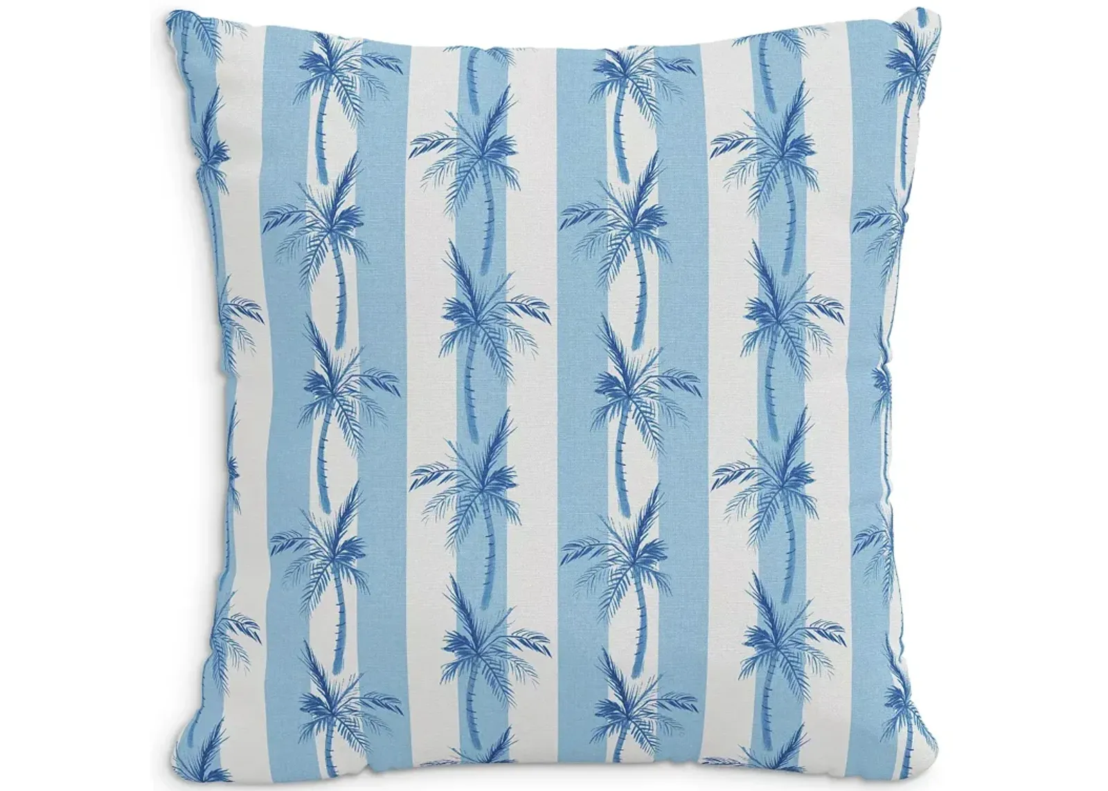 Cloth & Company The Cabana Stripe Palms Linen Decorative Pillow with Feather Insert, 22" x 22"