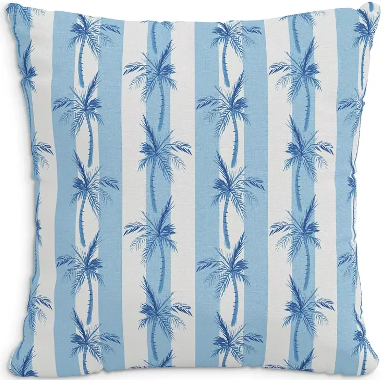Cloth & Company The Cabana Stripe Palms Linen Decorative Pillow with Feather Insert, 22" x 22"