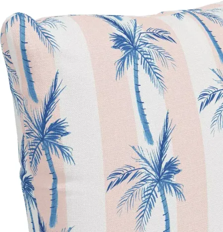 Cloth & Company The Cabana Stripe Palms Linen Decorative Pillow with Feather Insert, 20" x 20"