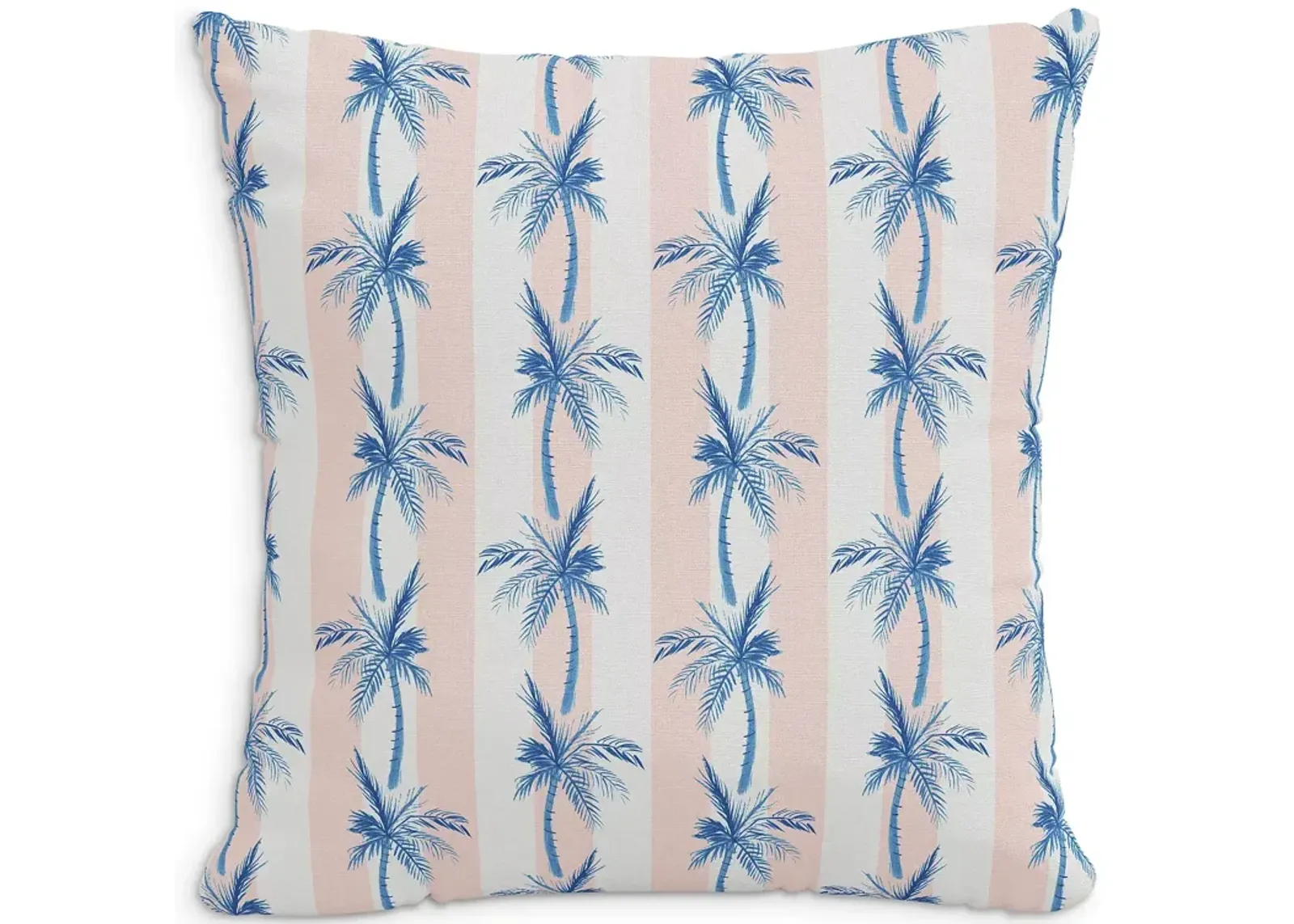 Cloth & Company The Cabana Stripe Palms Linen Decorative Pillow with Feather Insert, 20" x 20"