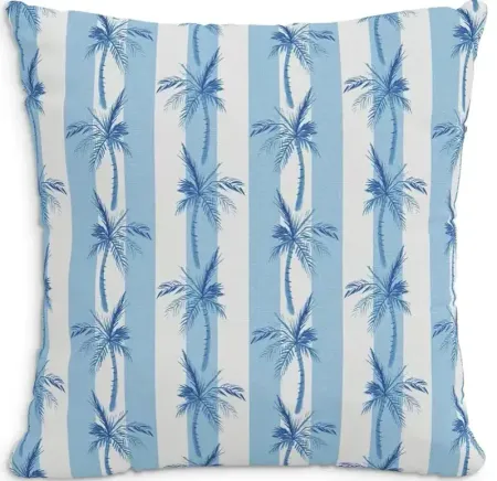 Cloth & Company The Cabana Stripe Palms Linen Decorative Pillow with Feather Insert, 20" x 20"